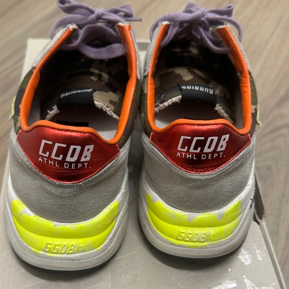 Golden Goose Camouflage Athletic Shoes - Gray, Yellow, Orange - Picture 6 of 8